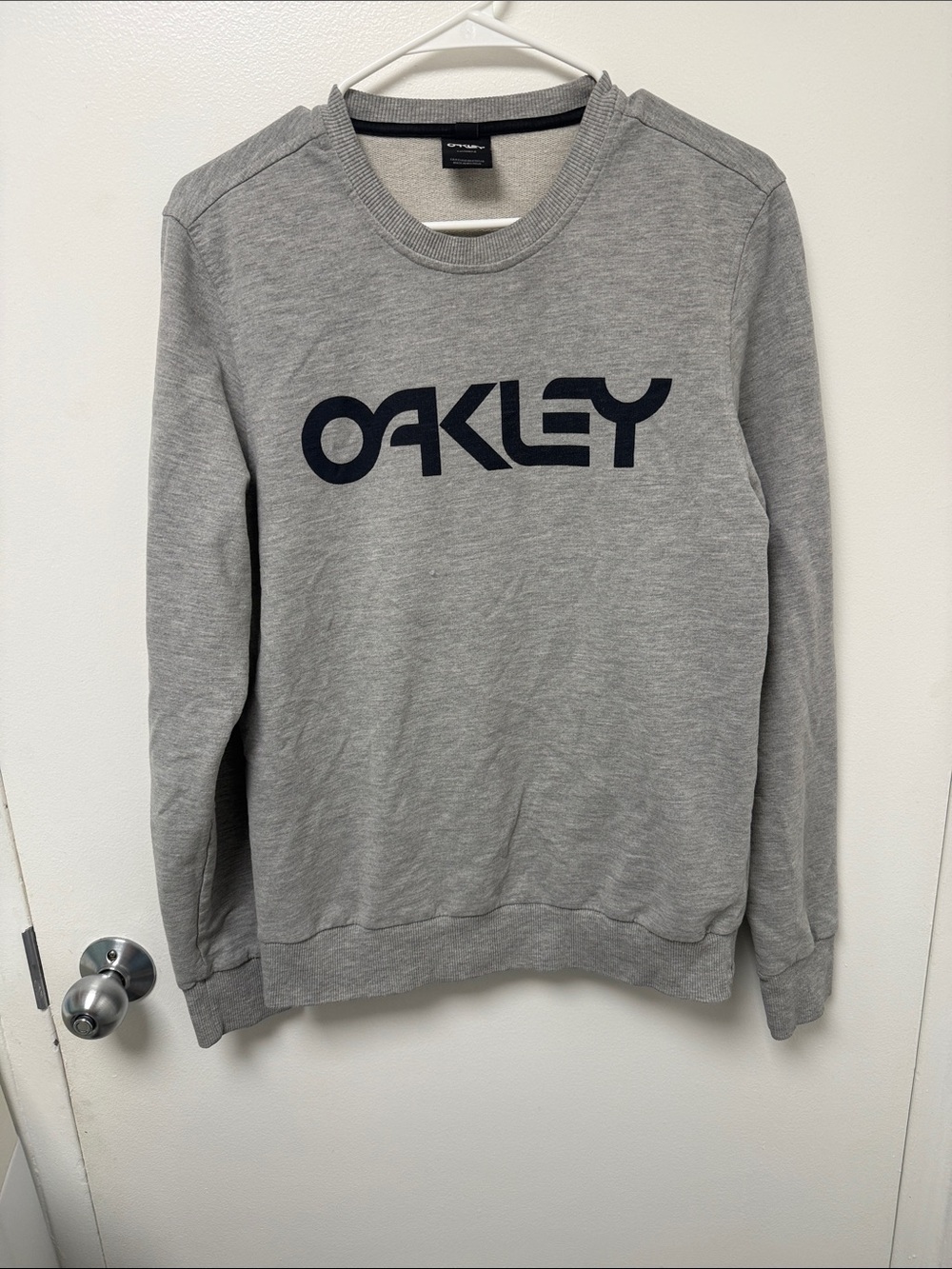 Oakley Gray Crewneck Sweatshirt with Navy Logo
